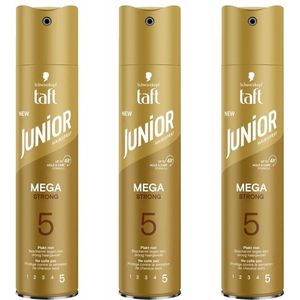 Schwarzkopf - Taft JUNIOR - Haarspray - Mega Strong N°5 - 3 x 250 ml