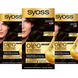 Syoss Oleo Intense - Haarverf - Bruinzwart - 3x