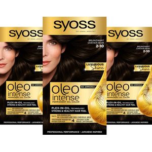 3x Syoss Oleo Intense Haarverf 2-10 Bruinzwart