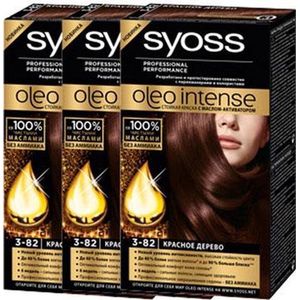 Syoss Oleo Intense 3-82 Subtiel Mahonie - 3 st - voordeelverpakking