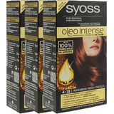 3x Syoss Oleo Intense Haarverf 4-18 Mokkabruin
