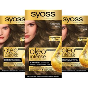 Syoss Oleo Intense - Haarverf - 6-10 Donkerblond - Voordeelverpakking - 3 Stuks
