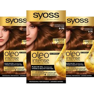 Syoss Oleo Intense - Haarverf - 6-76 Warm Koperblond - Voordeelverpakking - 3 Stuks