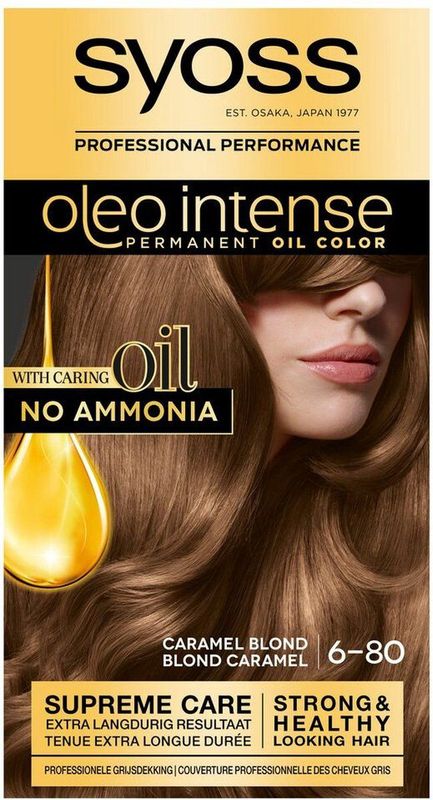 3x Syoss Oleo Intense Haarverf 6-80 Caramel Blond