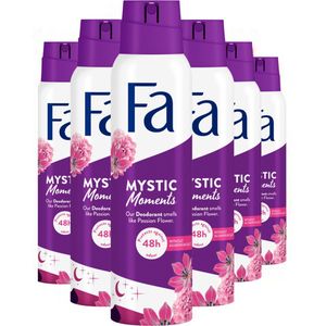 Fa - Mystic Moments - Deodorant - Passiebloem - Voordeelverpakking - 6x 150ml