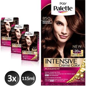 Poly Palette - 850 Mokka Bruin - Permanente Haarverf - Haarkleuring - 3 stuks