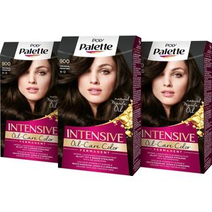 Palette - Intensieve Crème Kleur - 800 Donkerbruin - Permanente Haarverf - Verzorgend Haarmasker