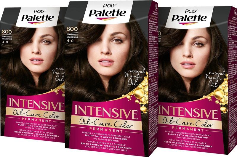 Palette 8 Donkerbruin Permanente Haarverf 115ml , 3 stuks