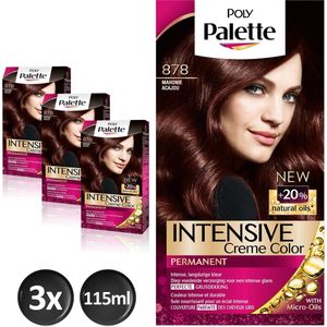 Poly Palette - 878 Mahonie - Permanente Haarverf - Haarkleuring - 3 stuks