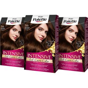 Poly Palette - 750 Chocolade Bruin - Permanente Haarverf - Haarkleuring - 3 stuks