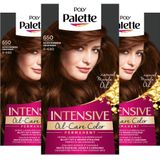 Poly Palette - 650 Kastanje Middenbruin - Permanente Haarverf - Haarkleuring - 3 stuks
