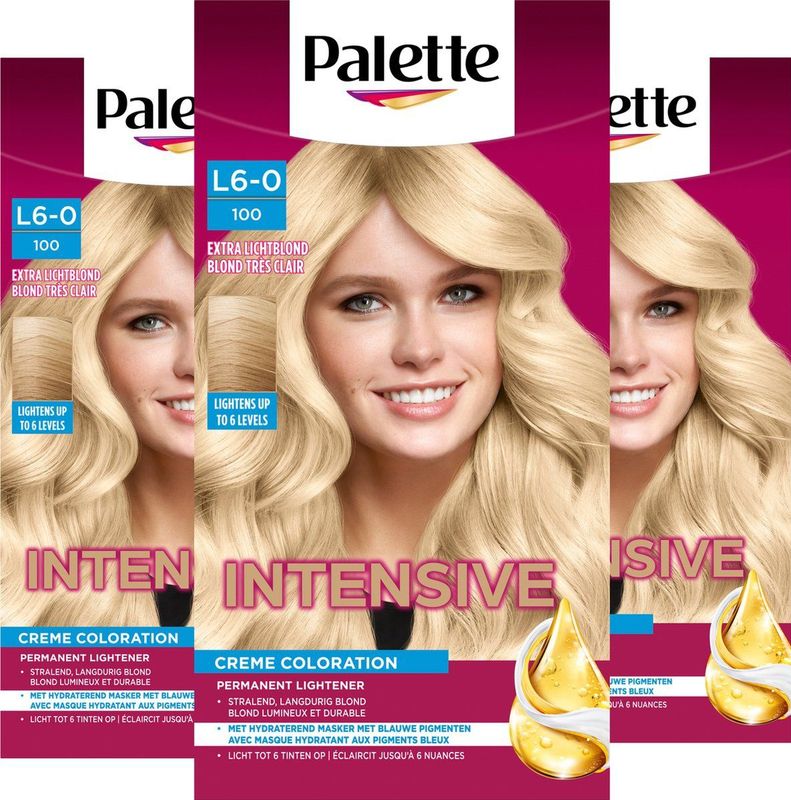 Poly Palette - 100 Extra Licht Blond - Permanente haarverf - Haarkleuring - 3 stuks