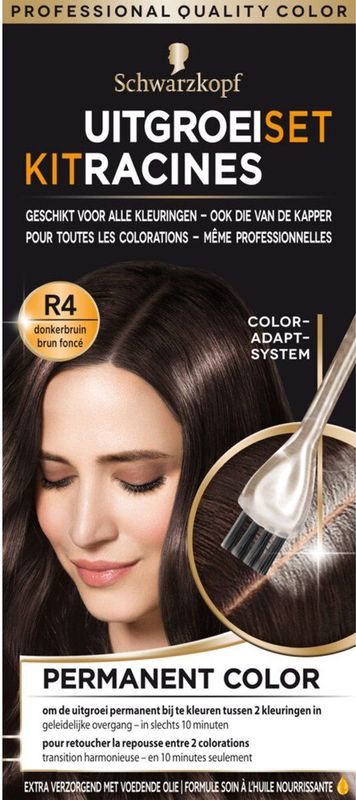 Schwarzkopf - Uitgroeiset - Donkerbruin R4 - Haarverf - 3x