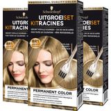 3x Schwarzkopf Uitgroeiset Haarverf Middenblond BR1 1 set