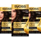 Syoss Oleo Intense - Haarverf - 4-86 Fluweelbruin - Voordeelverpakking - 3 Stuks