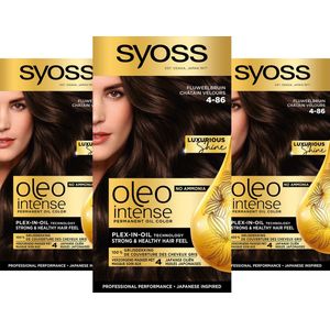 Syoss Oleo Intense - Haarverf - 4-86 Fluweelbruin - Voordeelverpakking - 3 Stuks