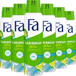 6x Fa deodorant spray Caribbean Lemon (150 ml)