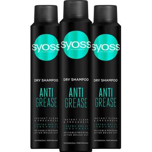 3x Syoss Anti-Grease Droogshampoo 200 ml