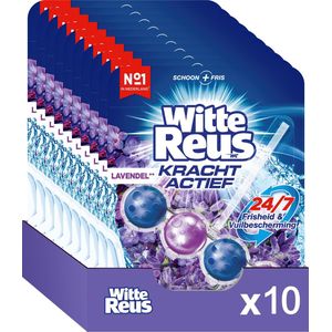 Witte Reus Kracht Actief Toiletblok - Lavendel - WC Blokjes Voordeelverpakking - 10 Stuks