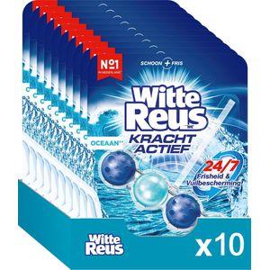 Witte Reus Kracht Actief Toiletblok - Oceaan - WC Blokjes Voordeelverpakking - 10 Stuks