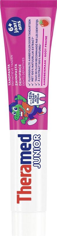 Theramed - Junior Strawberry 6+ - Tandpasta - 75 ml - 12 stuks - Voordeelverpakking