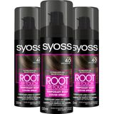 Syoss - Uitgroeispray Donkerbruin - Haarkleuring - Voordeelverpakking - 3 Stuks