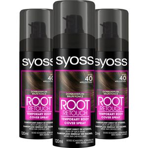 Syoss - Uitgroeispray Donkerbruin - Haarkleuring - Voordeelverpakking - 3 Stuks