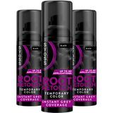 Syoss - Uitgroeispray Zwart - Haarkleuring - Voordeelverpakking - 3 Stuks