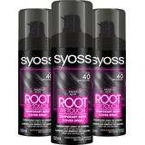 Syoss - Uitgroeispray Zwart - Haarkleuring - Voordeelverpakking - 3 Stuks