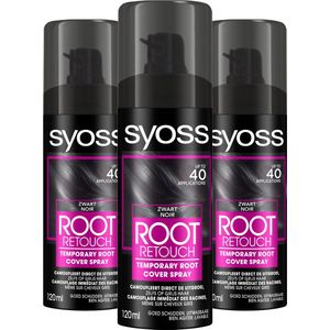 Syoss - Uitgroeispray Zwart - Haarkleuring - Voordeelverpakking - 3 Stuks