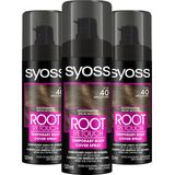 Syoss - Uitgroeispray Middenbruin - Haarkleuring - Voordeelverpakking - 3 Stuks
