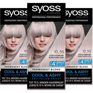 3x Syoss Cool Blonds Haarverf 10-55 Ultra Platinum Blond