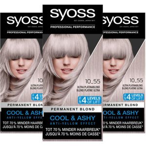 Syoss haarkleuring - voordeelverpakking - Cool Blonds 10-55 Ultra Platinum Blond