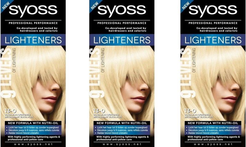 Syoss - Blonde - 13-0 Blond UltraLight - Permanente Haarverf - Haarkleuring - 3 stuks