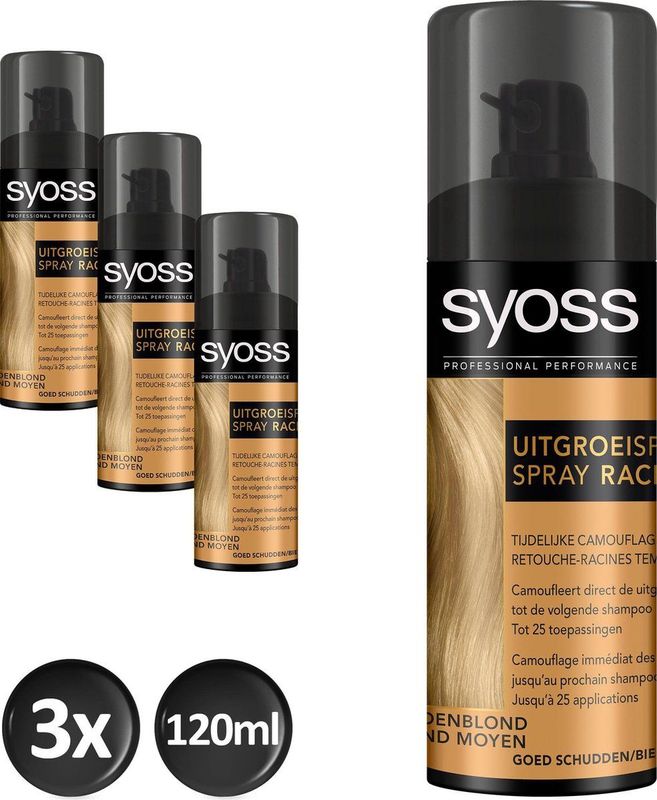 Syoss UitgroeisprayDonkerblond 3x