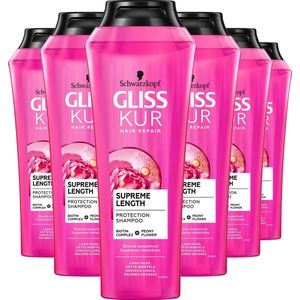 Gliss Supreme Length Shampoo 6x 250 ml - Voordeelverpakking