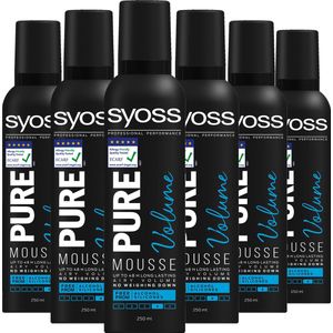 Syoss - Pure Volume Styling-Mousse - Haarmousse - Haarstyling - Voordeelverpakking - 6 Stuks