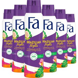 6x Fa Deodorant Brazilian Nights 150 ml