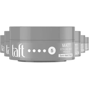 Taft Matt Wax - Haarstyling - Haarwax - Sterke Fixatie - Voordeelverpakking - 6 x 75ml