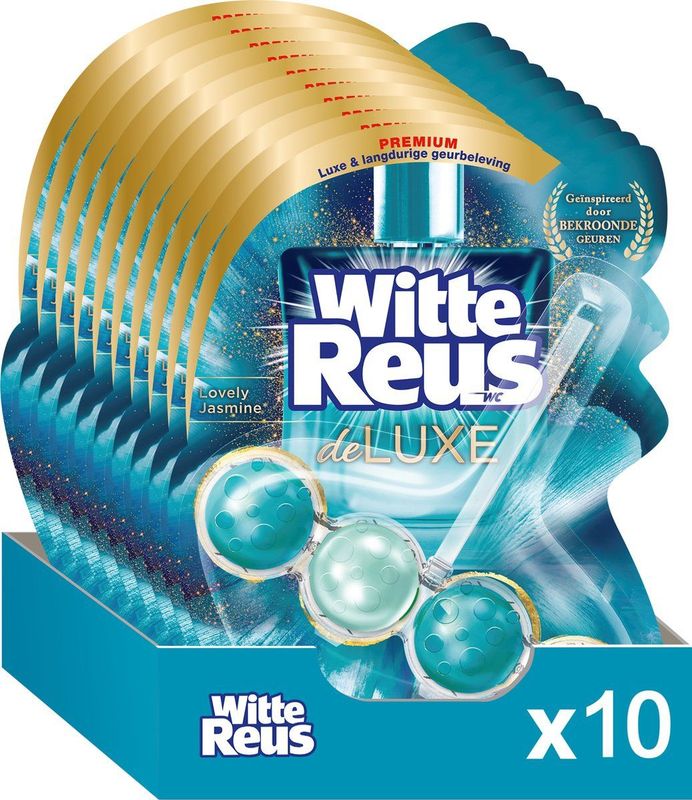 Witte Reus DeLuxe Toiletblok - Lovely Jasmine - WC Blokjes Voordeelverpakking - 10 Stuks