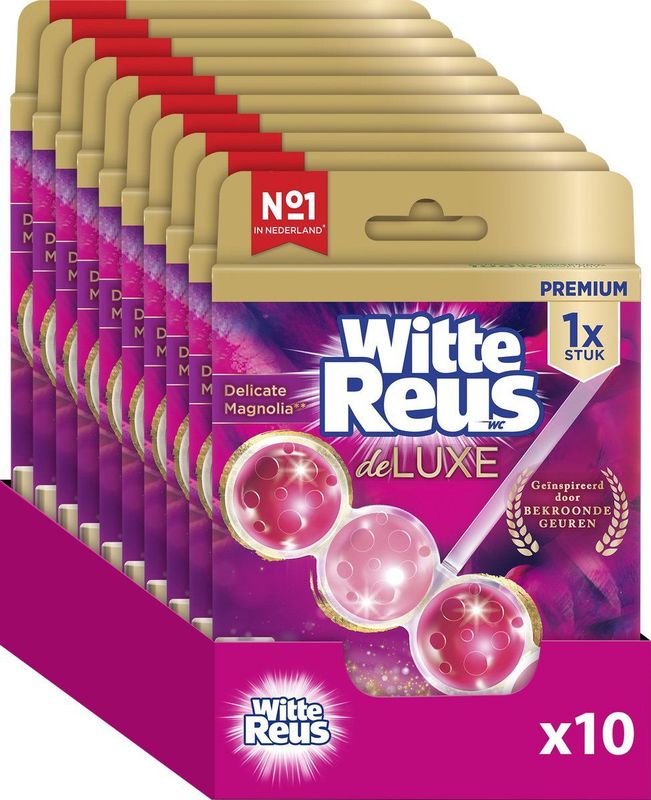 Witte Reus DeLuxe Toiletblok - Delicate Magnolia - WC Blokjes Voordeelverpakking - 10 Stuks