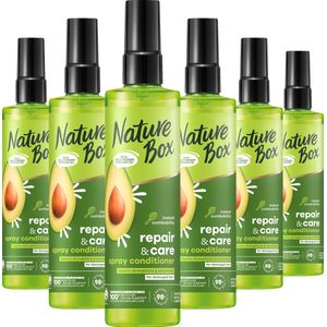 Nature Box - Avocado - Anti-Klit Spray - Leave-in-conditioner - Haarverzorging - Voordeelverpakking - 6 x 200 ml