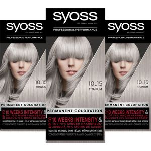 Syoss - Titanium 10-15 - Haarkleuring - Voordeelverpakking - 3 Stuks
