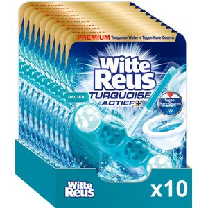 Witte Reus Turquoise Actief Toiletblok - Pacific  - WC Blokjes Voordeelverpakking - 10 stuks