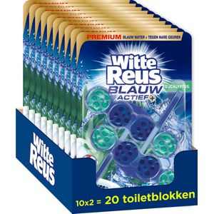 Witte Reus Blauw Actief Toiletblok - Eucalyptus - WC Blokjes Voordeelverpakking - 20 stuks