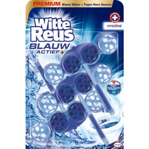 9x Witte Reus Toiletblok Blauw Actief Hygiene 3 Stuks