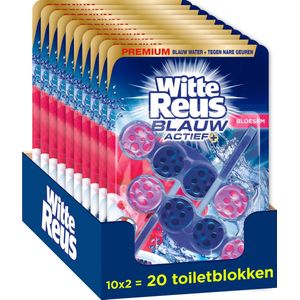 10x Witte Reus Toiletblok Blauw Actief Bloesem 2 stuks