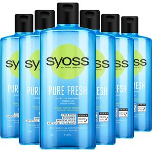 Syoss Pure Fresh shampoo - 6 x 440 ml - voordeelverpakking