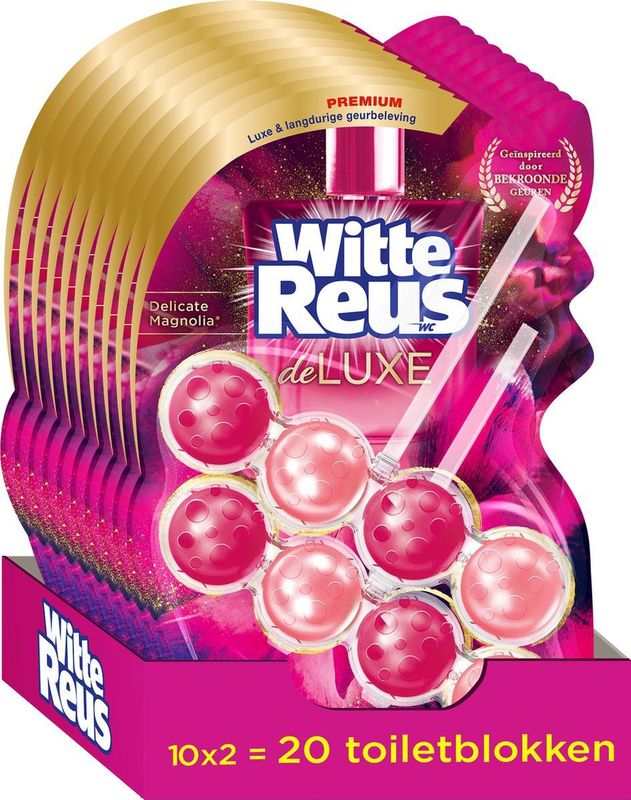 Witte Reus DeLuxe Toiletblok - Delicate Magnolia - WC Blokjes Voordeelverpakking - 20 stuks