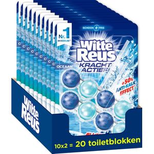 Witte Reus Kracht Actief Toiletblok - Oceaan - WC Blokjes Voordeelverpakking - 20 stuks